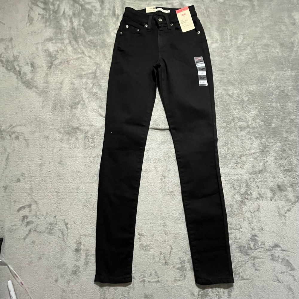 Levi's 721 High Rise Skinny Jeans Womens 24 Black Denim 18882-0024